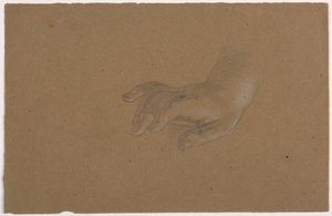 素描，右手研究，1850-60 年 作者 丹尼尔·亨廷顿