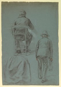 素描，谢帕德-甘迪夫人的裙幔，1859 年 作者 丹尼尔·亨廷顿