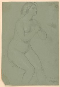 素描，"A Magdalen "研究，F，1852 年 作者 丹尼尔·亨廷顿