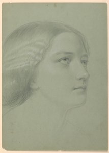 素描，"A Magdalen "研究，F，1852 年 作者 丹尼尔·亨廷顿