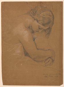 绘画，"病人的圣餐 "研究，1845 年 作者 丹尼尔·亨廷顿