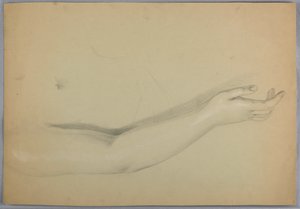 素描，"C "复制品的研究，1850 年 作者 丹尼尔·亨廷顿