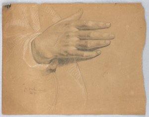 素描，《玛莎-雷普洛夫》研究，1855 年 2 月 作者 丹尼尔·亨廷顿