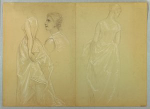 素描，《华盛顿夫人》研究，1878-86 年和 1860 年 作者 丹尼尔·亨廷顿