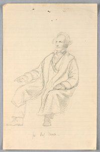 素描，"科学小组 "研究，1858 年 作者 丹尼尔·亨廷顿