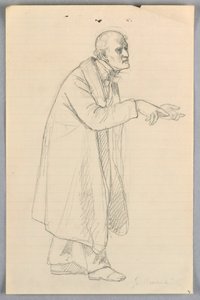 素描，"科学小组 "研究，1858 年 作者 丹尼尔·亨廷顿
