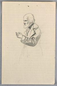 素描，"科学小组 "研究，1858 年 作者 丹尼尔·亨廷顿