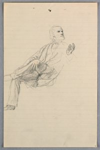 素描，"科学小组 "研究，1858 年 作者 丹尼尔·亨廷顿