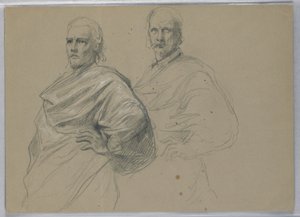 素描，《提香展示》研究，1871-72 年 作者 丹尼尔·亨廷顿