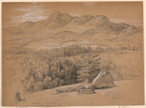 绘图，乔科鲁阿山景观，从阿尔巴尼路右侧的山丘望去，1854 年 9 月 12 日 作者 丹尼尔·亨廷顿
