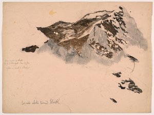 从小木屋的窗户俯瞰施海德格山顶，薄雾和暴风雨过后 作者 丹尼尔·亨廷顿
