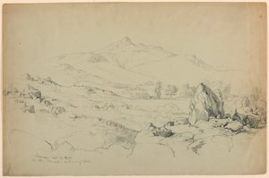 从塔姆沃思附近的山上看乔科鲁亚山，湖的西南方 作者 丹尼尔·亨廷顿