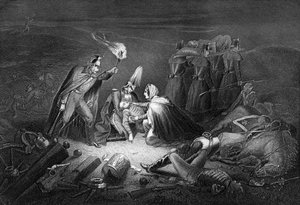 战斗结束后的夜晚，阿尔玛的战场，1854年1857年。 作者 丹尼尔·约翰·庞德
