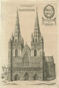 利奇菲尔德大教堂（Lichfield Cathedral）-西线：版画，[17世纪末] 作者 丹尼尔·金