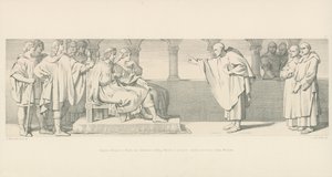 僧侣Hugues Maigrot拥有哈罗德国王的观众，为威廉公爵提出条件 作者 Daniel Maclise