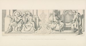 威廉，一心想入侵英格兰;乞求法国的菲利普一世的援助，以及法兰德斯的鲍德温伯爵他的岳父 作者 Daniel Maclise