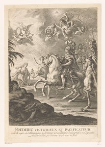 腓特烈大帝骑马的寓意表现
Fréderic victorieux et pacificateur（......）（物品上的标题） 作者 丹尼尔·尼古拉斯·肖多维奇