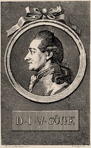 作者肖像约翰·沃尔夫冈·冯·歌德1749-1832，1776年。 作者 丹尼尔·尼古拉斯·肖多维奇