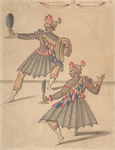为Billebahaut的Douairière芭蕾舞团绘制的两个 "美国人"，1626年。