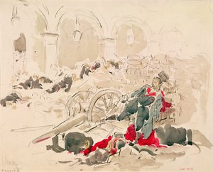巴黎公社期间里沃利街的路障 作者 丹尼尔·乌拉比埃塔·维奇（Daniel Urrabieta Vierge）