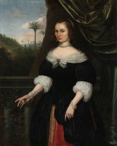 扬·瓦尔肯伯格 (Jan Valckenburgh) 的妻子迪娜·莱姆斯 (Dina Lems) 的肖像 迪娜·莱姆斯 (Dina Lems) 的肖像，扬·瓦尔肯伯格 (Jan Valckenburgh) 的妻子 作者 Daniel Vertangen（艺术家签名）