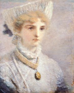 白衣女孩 作者 Daniele Ranzoni (1843-1889)