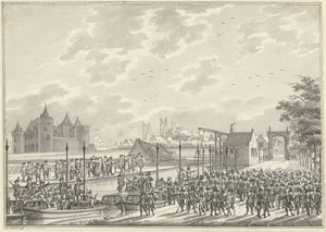 武装的阿姆斯特丹市民抵达穆伊登，1787 年