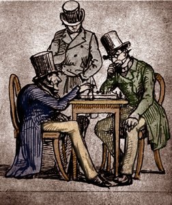Soren Kierkegaard 下棋（纸上水墨笔墨） 作者 丹麦学校