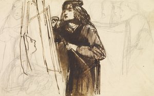 画家在工作中，1850-1852年 作者 但丁·加布里埃尔·查尔斯·罗塞蒂