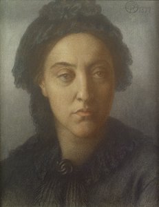 克里斯蒂娜罗塞蒂，1877年（彩色粉笔在纸上） 作者 但丁·加布里埃尔·查尔斯·罗塞蒂