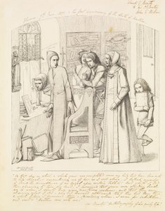 但丁（Dante）在比阿特丽斯（Beatrice）逝世一周年纪念日上画天使，1848-9 作者 但丁·加布里埃尔·查尔斯·罗塞蒂
