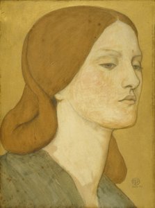 No.1575 1850年至1865年，穿着绿色衣服的女孩（伊丽莎白·西达尔） 作者 但丁·加布里埃尔·查尔斯·罗塞蒂