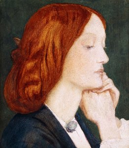 伊丽莎白·西达（Elizabeth Siddal）的肖像，在右边的轮廓中， 作者 但丁·加布里埃尔·查尔斯·罗塞蒂