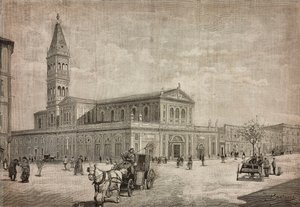 意大利罗马新圣心教堂，雕刻自但丁·保洛奇 (Dante Paolocci) 的绘画，出自《意大利插画》第 32 期，7 月 24 日