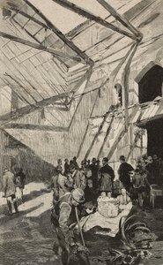 1893 年火灾后的以色列剧院遗迹，意大利罗马，根据但丁-保洛奇的画作雕刻，摘自《意大利画报》，第 XX 年第 7 期，2 月 12 日 作者 但丁保洛奇