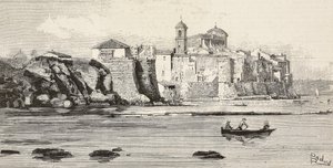 意大利内图诺的景观，根据但丁·保洛奇 (Dante Paolocci) 的绘画雕刻而成，来自《意大利插画》，第 12 期，3 月 23 日