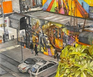 鸟瞰，2022 年（纸上铅笔） 作者 达雷尔·温杰克