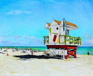 我脚趾间的沙子，2018（纸上铅笔） 作者 达雷尔·温杰克