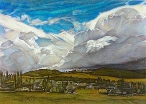 不平静的天空，2018（纸上铅笔） 作者 达雷尔·温杰克