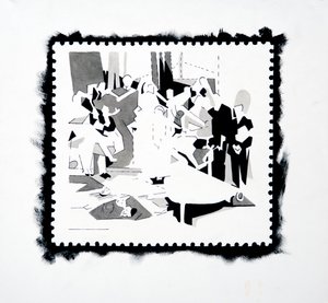 潘的盛宴》（邮票研究），2019 年（纸本水墨）