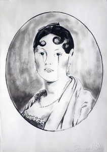 英格尔女孩 3》，2003 年（纸上墨水） 作者 达伦·科菲尔德