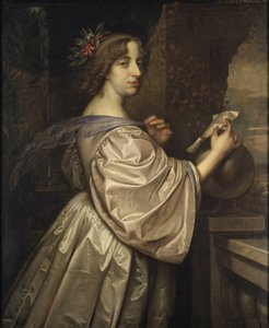 La reine Christine de Suede - 瑞典克里斯蒂娜女王（1626-1689）的肖像，由贝克，大卫（1621-1656）绘制。布面油画
