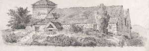 北威尔士兰费尔教堂，为《水彩风景画和效果论》而作 作者 大卫·考克斯