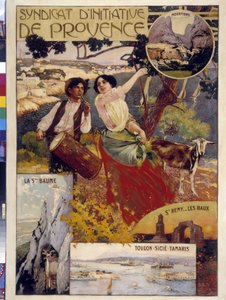 普罗旺斯倡议联合会。David Dellepiane（1866-1932）的插图。必须提及。普罗旺斯问候基金会 (Dim in cm 100x81)