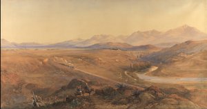 奥斯曼铁路上的蒸汽火车，1859年（wc和铅笔加强了身体颜色）