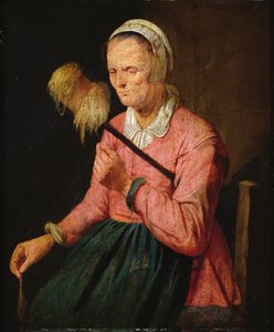 手持拐杖的妇女