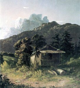 阿迪朗达克斯的一所房子，1851年 作者 戴维·约翰逊
