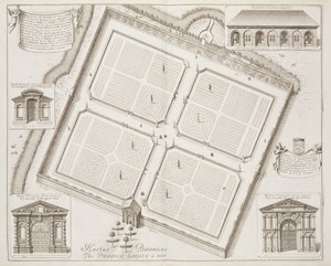 Hortus Botanicus，The Physick Garden，Oxon，来自&39;Oxonia Illustrata&39;，1675年出版 作者 大卫·洛根（David Loggan）