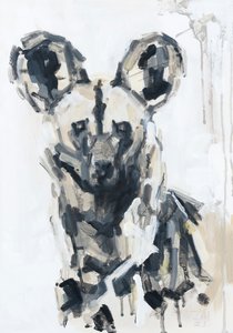 彩绘狗肖像，2020 年（丙烯酸画板） 作者 大卫·迈耶