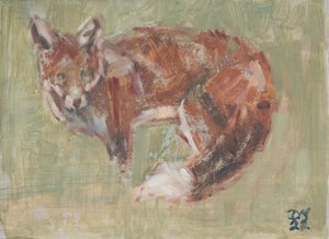 红狐》，2022 年（布面油画） 作者 大卫·迈耶